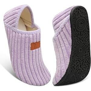 Womens Size 5 Purple Textured Fabric Lightweight Anti Skid House Slipper Shoes